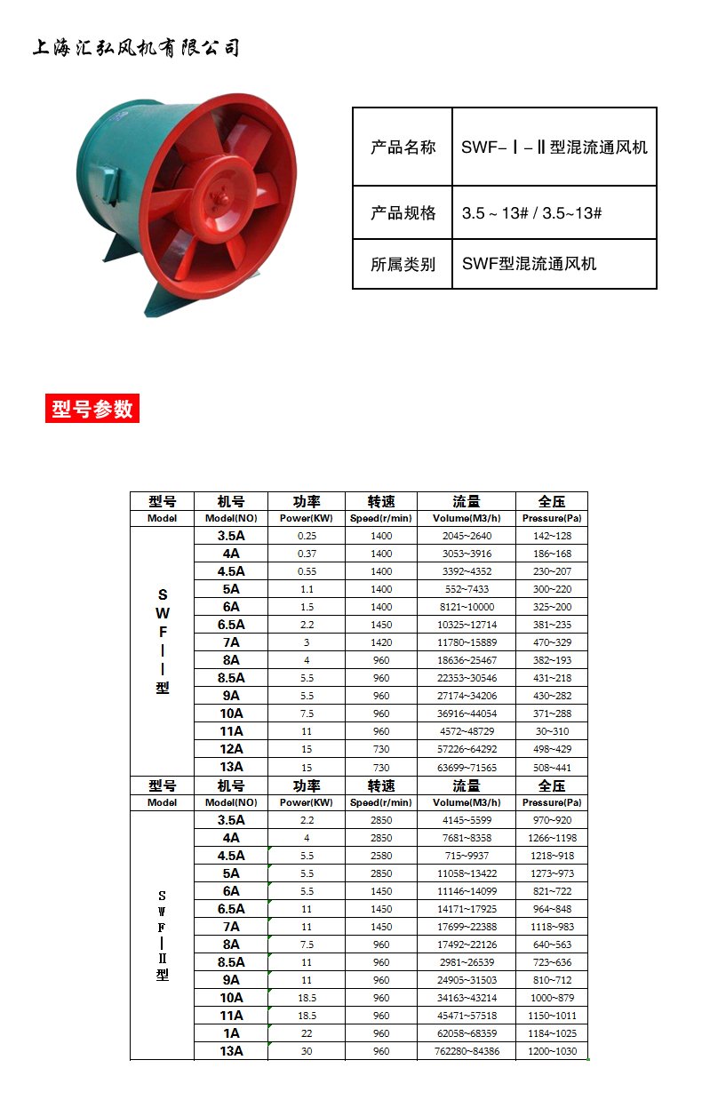 SWF系列混流通風機